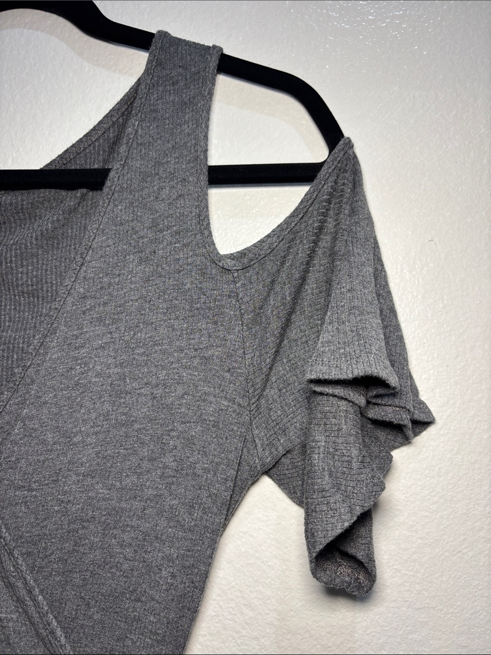 boutique Cold-Shoulder Dress in Gray - Picture 3 of 5